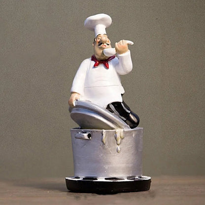 Handicraft Rustic Bakery Chef Resin Statue Model Simulated Farmhouse Cake Shop Decor Funny Display Kitchen Chef Figurine