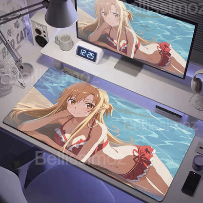 Anime Many Exquisite Wallpaper Sword Art Online SAO Mouse Pad Pretty Asuna Mousepad Non-slip Wear-resistant Game Large Desk Mats