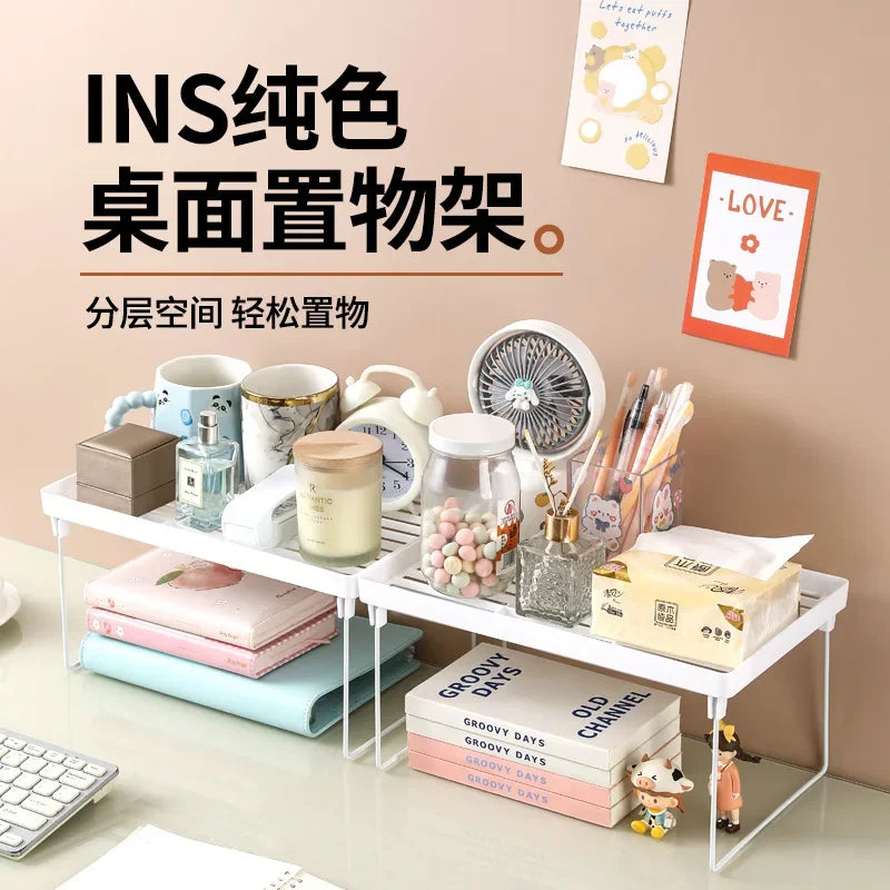 Home Closet Organizer Storage Shelf for Kitchen Rack Space Saving Makeup Organizer Wardrobe Decorative Shelves Cabinet Holders