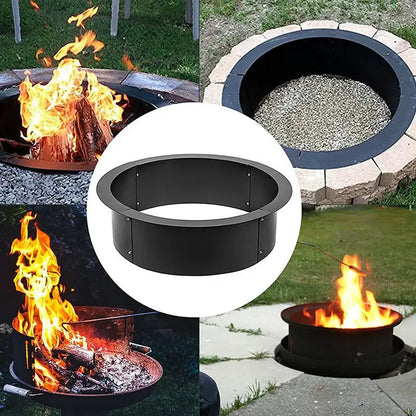 Fire Pit Rings Burner with Grate 3.0mm Thickness Solid Steel Heavy-Duty BBQ Brazier Camping Park Grill for Outdoor Camping