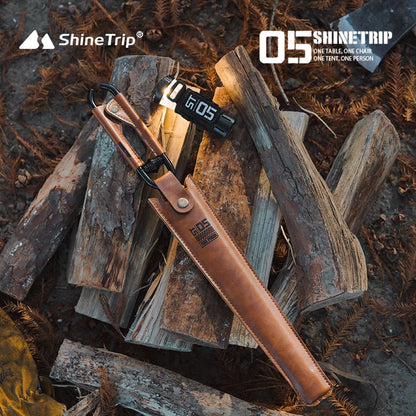 ShineTrip Outdoor Camping Fire Tongs Charcoal Clamp with PU Leather Storage Sheath for Backyard Bonfire Picnic Barbecue Fire Pit