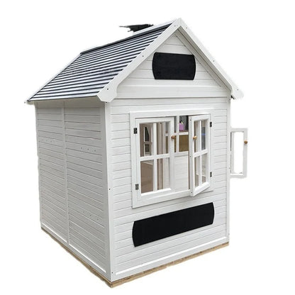 Outdoor Wood Kids Playhouse with Waterproof Feature