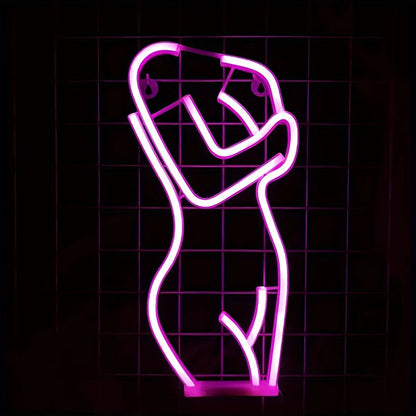 Women's contoured LED neon lights USB or battery powered bedroom walls, bar club studios, game rooms, birthday party decorations