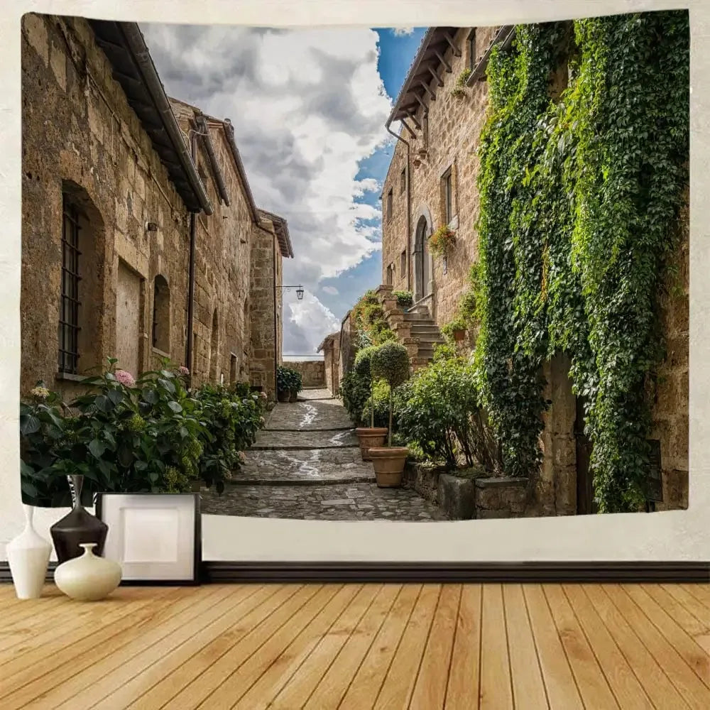 Bohemian Home Wall Decor Living Room Art Hanging Cloth Large Printed Tapestry Retro Town Garden Landscape Wall Hanging