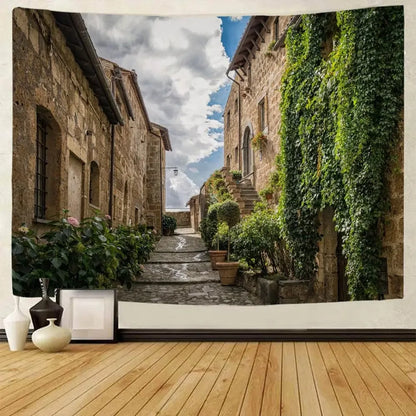 Bohemian Home Wall Decor Living Room Art Hanging Cloth Large Printed Tapestry Retro Town Garden Landscape Wall Hanging