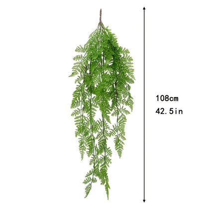 Artificial Hanging Plants 3.3ft Fake Hanging Fern Vines with 30 Leaves Wall Decor Greenery for Home Wall Outdoor Indoor Decor