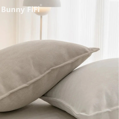 Cozy Solid Chenille Throw Pillow Covers - Nordic Design, 45x45/50x50/60x60/65x65cm, Ideal for Living Room & Bedroom Decor