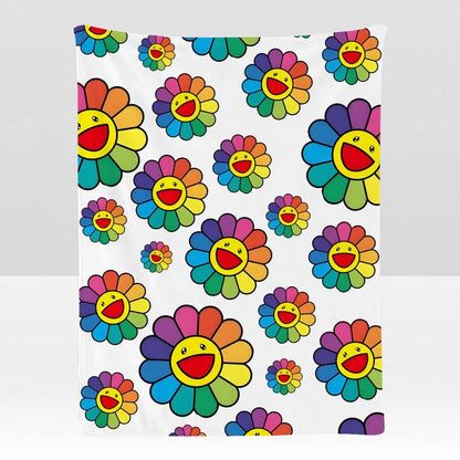 Artist T-Takashi M-Murakami Throw Soft Flannel Blanket for Bed Bedroom Sofa Picnic Throw Skin-friendly Breathable Gift Cover