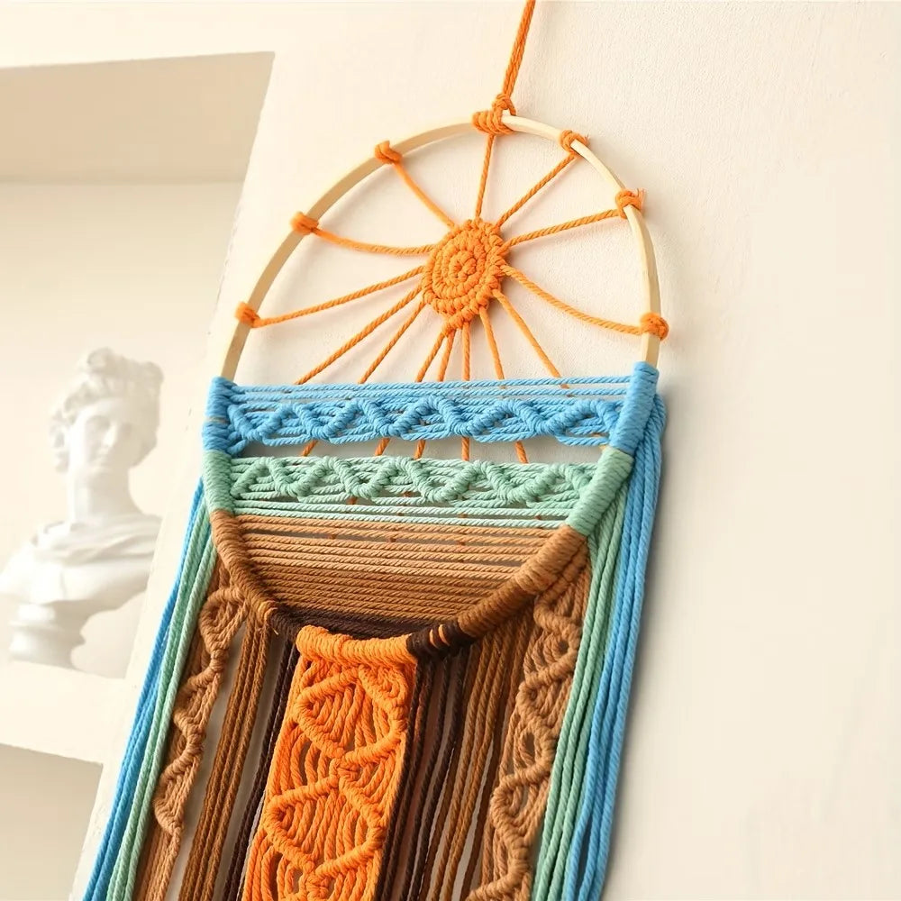 Boho Macrame Wall Hanging Handmade Tapestry Woven Wall Decor Bohemian Home Bedroom Living Room Decoration