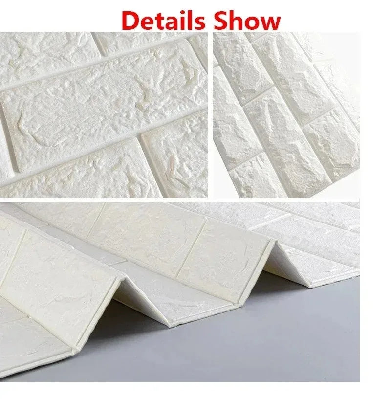 Faux Brick 3D Wallpaper 70cmx100cm Self Adhesive Waterproof Stain Resistant Wall Sticker Modern Kitchen Indoor Home Wall Decor