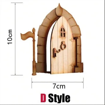 1 Pack Wooden Fairy Garden Door Blank Door Unfinished Elf Window Fairy House Door   Windows Ornaments Tree Statues for Tree Tr