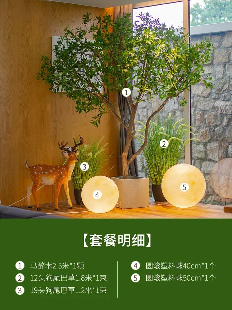 Artificial Bell Tree Show Window Decoration Drunk Wood Green Plant Landscape Indoor and Outdoor Ornaments