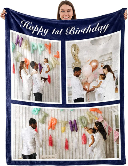 Custom Blanket With Picture Collage Customized Blankets Birthday Souvenir Christmas Gifts Personalized Throw Blanket