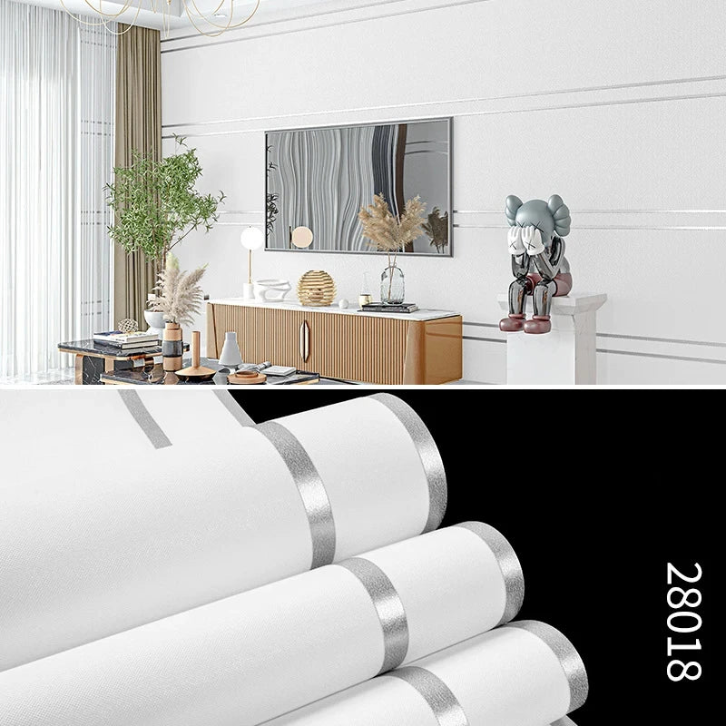 3D Wallpaper Modern Simple Striped Pattern Living Room Tv Background Home Decor Non-woven Fabric Non Self Adhesive Wall Sticker