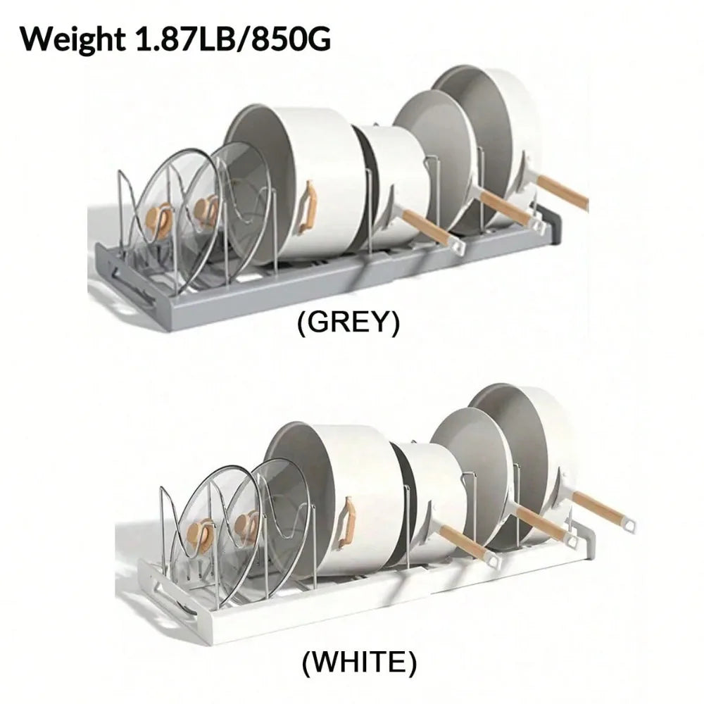 1pc Ultimate Kitchen Organizer Space-Saving Expandable Shelf With Pot Lid Holder Utensil Rack Pull-Out Drawer For Tidy Cooking