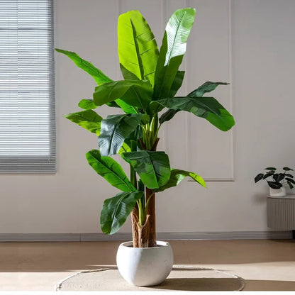 Tropical Style Artificial Banana Palm Tree Faux Plastic Plants for Outdoor Housewarming Decor Home Indoor Decoration