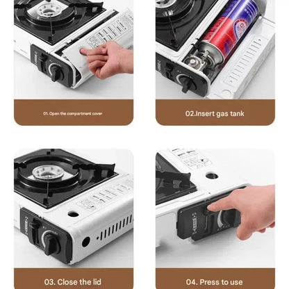 2025Portable Outdoor Cassette Stove Butane Gas Stove for Hot Pot BBQ Camping Cooking Lightweight gas burner barbecue grill