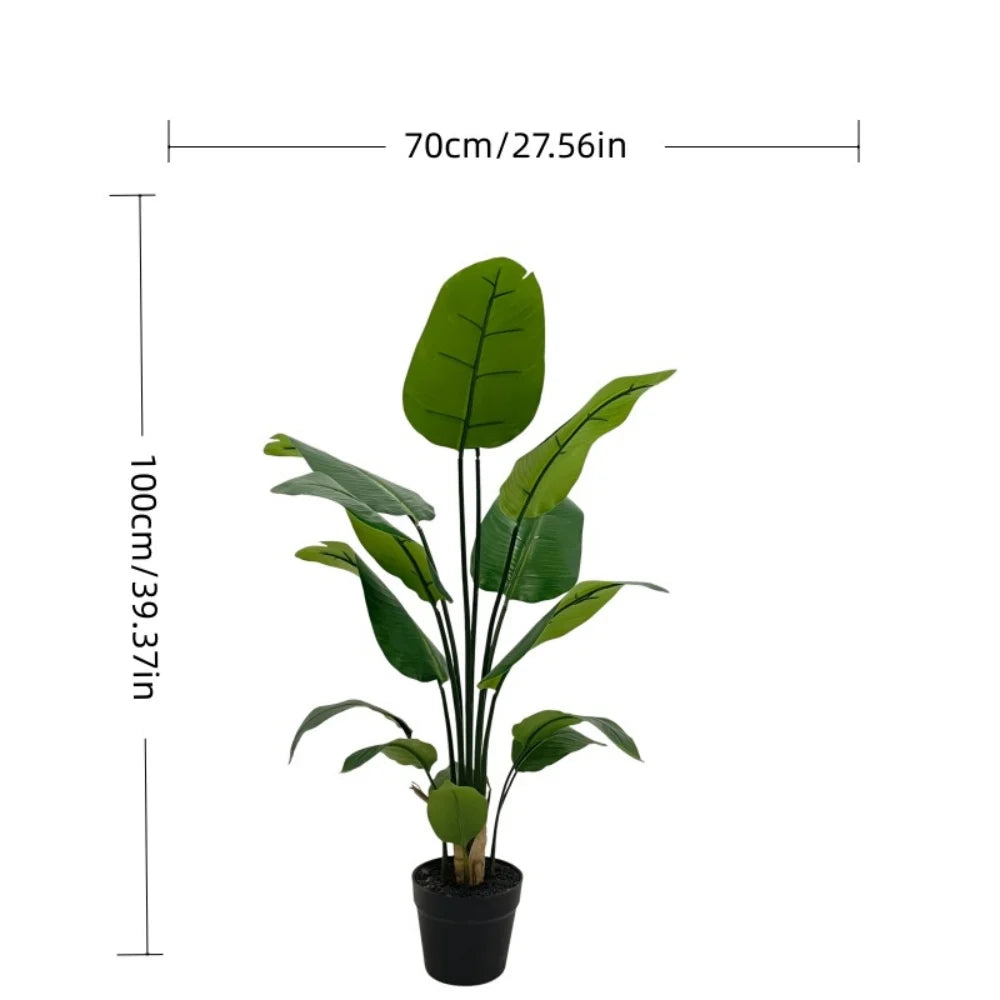 Live Natural Artificial Bird of Paradise Plant Bonsai Banana Tree Fake Leaf Trunk Indoor Outdoor Hotels Decor Greenery