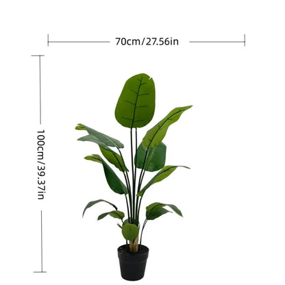 Live Natural Artificial Bird of Paradise Plant Bonsai Banana Tree Fake Leaf Trunk Indoor Outdoor Hotels Decor Greenery