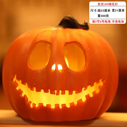 Halloween Glowing Pumpkin Decor LED Triple Layer Light Up Pumpkin Decor Battery Powered Festival Theme Home Party Decorations