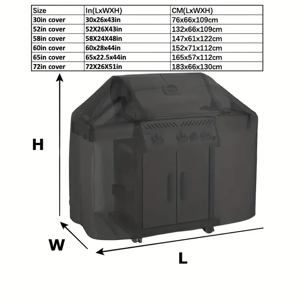 BBQ Grill Barbeque Cover  Anti-Dust Waterproof Weber Heavy Duty Charbroil BBQ Cover Outdoor Rain Protective Barbecue Cover