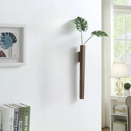 Wall Hanging Vase Home Wall Decoration Porch Living Room Bohemian Style Wooden Solid Wood Flower