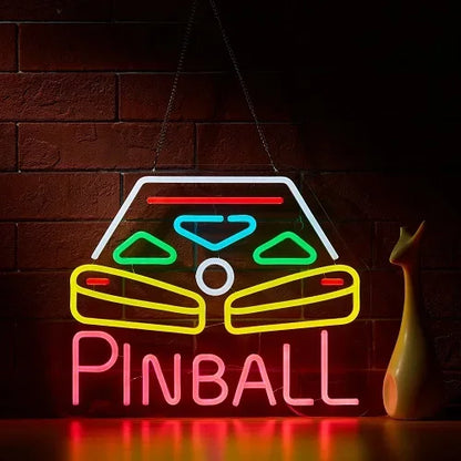 Pinball Neon Sign Craftsmanship Premium LED for Vivid Glow Ideal for Game Rooms Bars and Arcades The Decor.