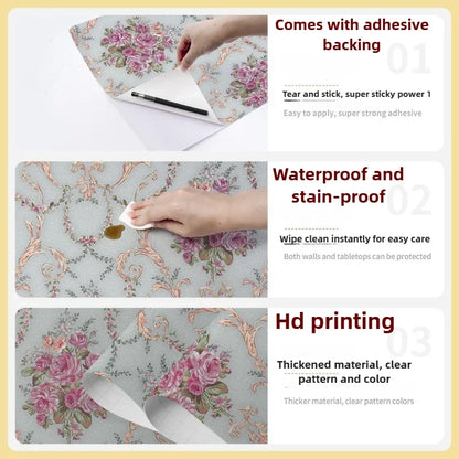 Home Decor Retro Floral Wallpaper Renovation of Bedroom and Living Room Decorative Walls