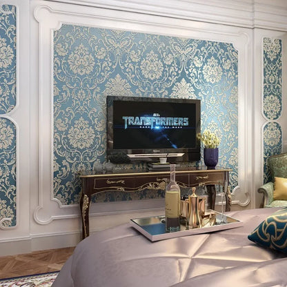 European Style Non-woven Wallpaper Bedroom Living Room Sofa TV Background Wall 3D Embossed Wallpaper