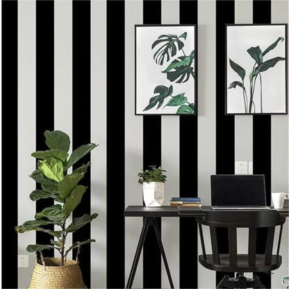Modern Minimalist Black and White Striped Wallpaper Living Room Bedroom Room Background Wallpaper Non Self-adhesive