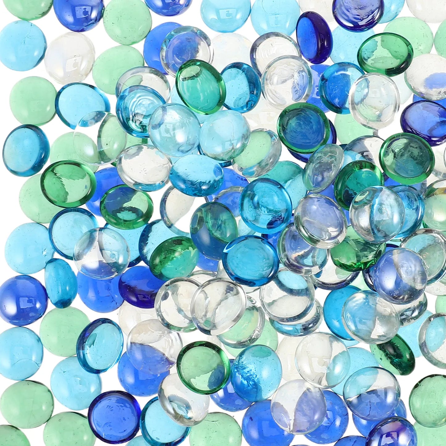 1Bag Fireplace Reflective Glass Beads 17-19Mm Round Decorative Glass Rocks Stones for Propane Fire Pit Indoor Outdoor