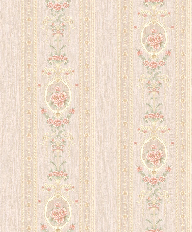 American Pastoral Non-Woven Wallpaper 3D Three-Dimensional Background Wall Home Bedroom Living Room Ab Matching Floral Wallpaper