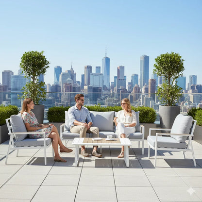 Modern Aluminum Outdoor Furniture Set Durable Garden Sofas with Patio Sofa Set for Courtyard and Terrace