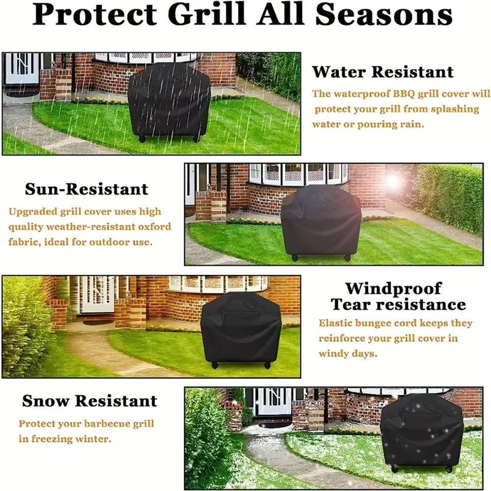 BBQ Grill Barbecue Cover Dustproof Waterproof Thickened BBQ Cover Outdoor Rainproof BBQ Cover