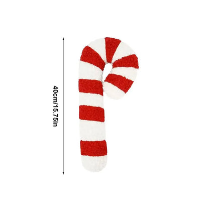 Christmas Throw Pillow Comfortable Candy Cane Shape cushion Christmas Decoration Soft Plush Candy Cushion for Living Room Sofa