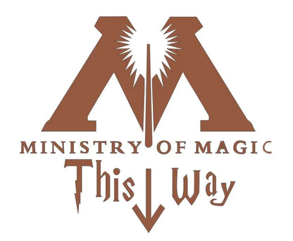 Bathroom Toilet Wall Stickers MINISTRY OF MAGIC THIS WAY Washroom Art Mural Home Decor Waterproof Wallpaper Vinyl Wall Decals
