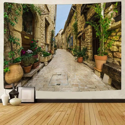Bohemian Home Wall Decor Living Room Art Hanging Cloth Large Printed Tapestry Retro Town Garden Landscape Wall Hanging