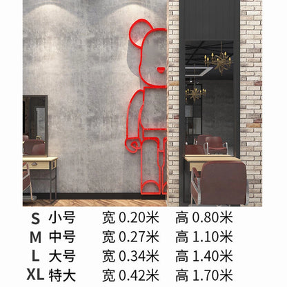Bear Wall Stickers Mirror Acrylic Wall Sticker DIY PVC Wallpaper Self-adhesive Restaurant Bedroom Wall Decor