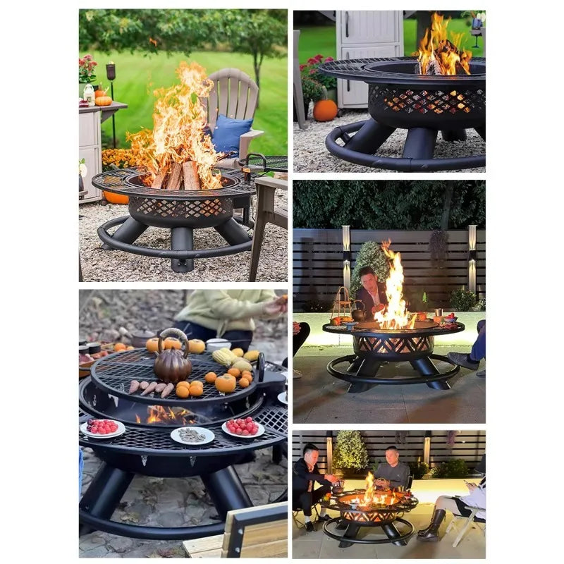 2026 Outdoor Firewood Stove Poker Barbecue Grill Bonfire Basin Baking Table  Courtyard Encircled Stove For Garden Decor