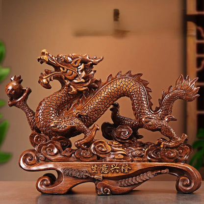 Lucky Dragon Ornaments To Attract Wealth When Living Room Store Housewarming Opening Gift Crafts Sculptures