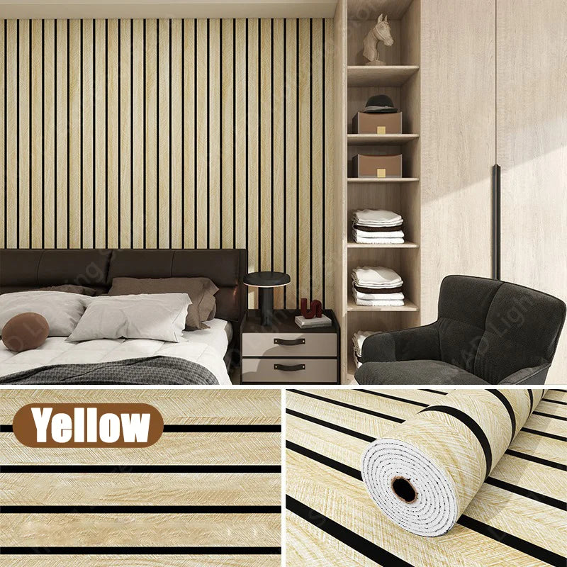 3m×40cm wood grain wallpaper Self Adhesive Removable Waterproof PVC wall sticker for Living Room Bedroom Wall DIY Modern Decor