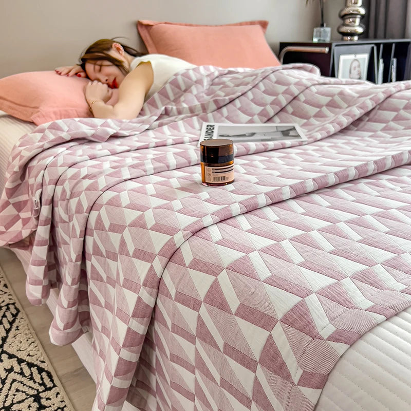 100% Cotton Blanket for Bed Breathable Lightweight Throws Blanket Soft Cozy Home Decoration Large Bed Cover Boho Towel Blankets
