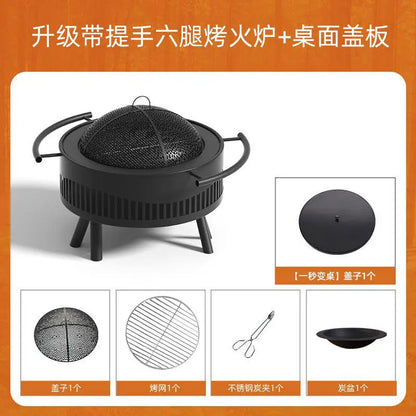 Charcoal Fire Pit Stove Patio Indoor Heating Brazier Household Carbon Furnace Outdoor Barbecue Grill Smokeless Coal Burner Tea