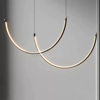 Living Room Study Modern New Lines U Shaped Designer Restaurant Exhibition Hall Chandelier LED Industrial Wind Belt Creativity
