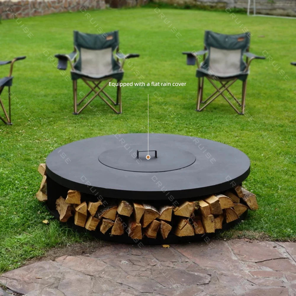 CRUISE High Temperature Resistant Wood/  /  /Atomized/Electronic Table Fireplace With BBQ 1000mm Freestanding Fire Pit