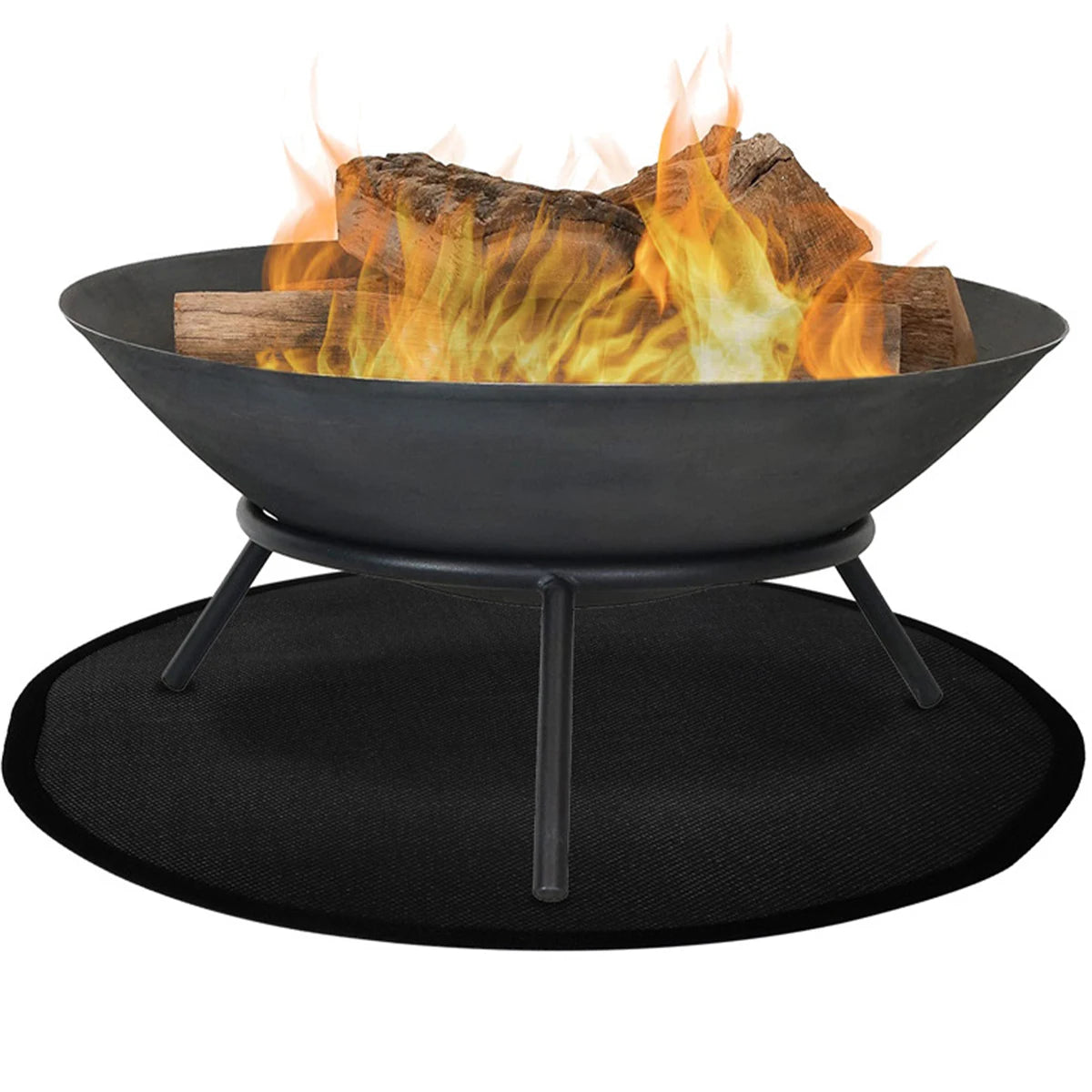 Grill Pad Mat Fire Pit Mat For Outdoor Bbq Round Stove Fire Mat Three Layered Thickened Fireproof Stove Fire Mat For Deck