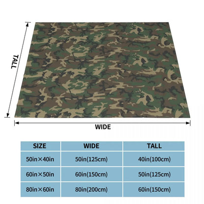 Multicam Knitted Blankets Camouflage Military Flannel Throw Blanket Bed Sofa Decoration Lightweight Bedspreads