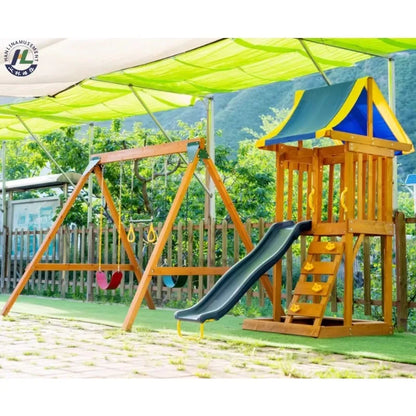 Factory Original Outdoor Wood Playhouse for Kids Kids' Outdoor Amusement Equipment-Wooden Playhouse