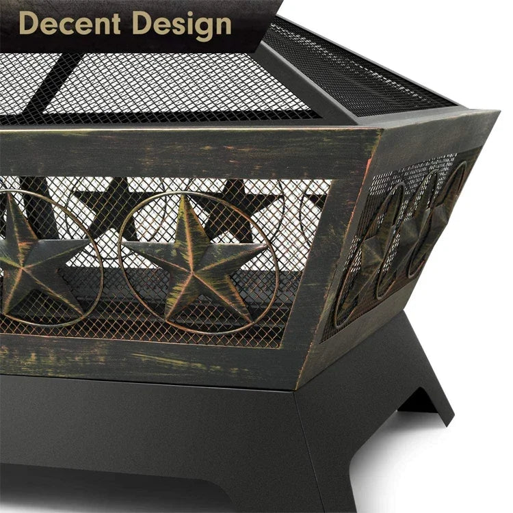 'forNew Design Courtyard Portable Fire Pit Garden Outdoor Metal Steel BBQ Grill Barbecue Fire Pit