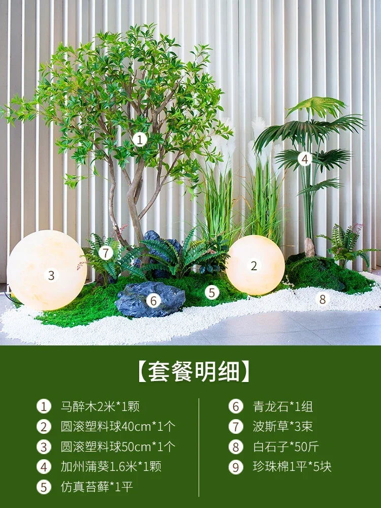 Artificial Bell Tree Show Window Decoration Drunk Wood Green Plant Landscape Indoor and Outdoor Ornaments